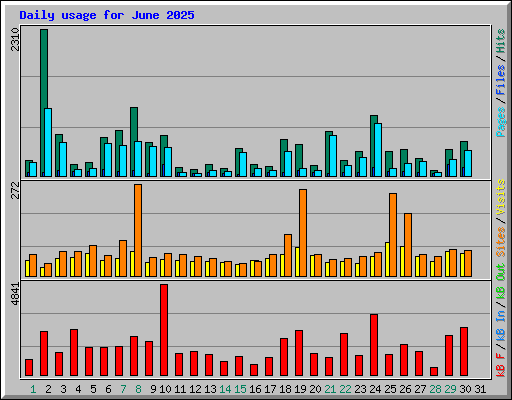 Daily usage for June 2025