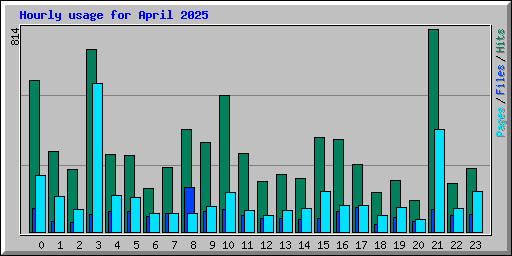 Hourly usage for April 2025